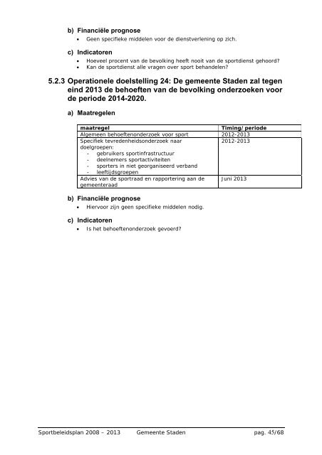 Sportbeleidsplan 2008-2013 - Gemeente Staden