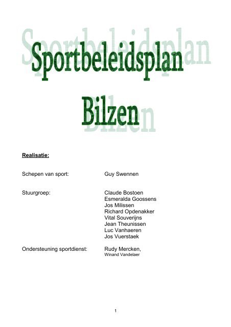 Sportbeleidsplan Bilzen 2008-2013