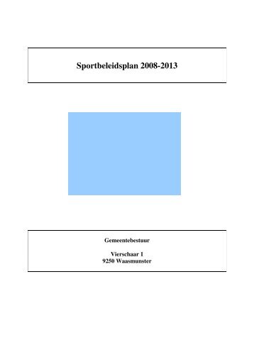 Sportbeleidsplan 2008-2013