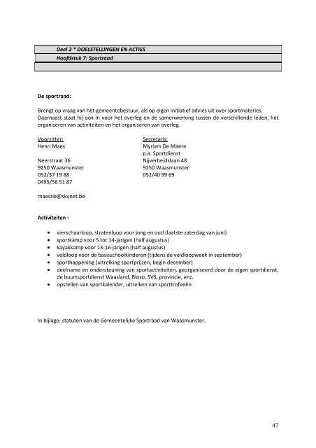 Sportbeleidsplan 2008-2013