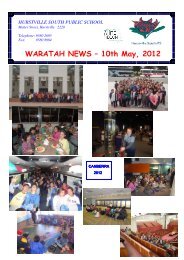 WARATAH NEWS 10 MAY 2012 - Hurstville South Public School
