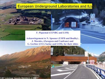 European Underground Laboratories and ILIAS - LRT2006 - IN2P3