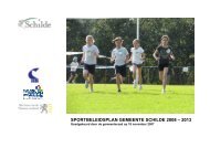 SPORTBELEIDSPLAN GEMEENTE SCHILDE 2008 – 2013