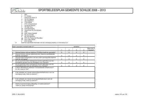 SPORTBELEIDSPLAN GEMEENTE SCHILDE 2008 – 2013