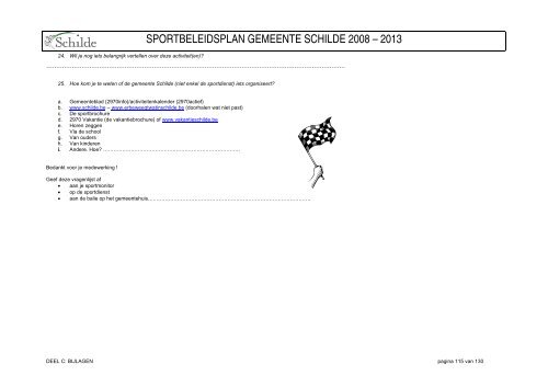 SPORTBELEIDSPLAN GEMEENTE SCHILDE 2008 – 2013