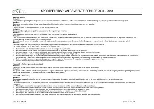 SPORTBELEIDSPLAN GEMEENTE SCHILDE 2008 – 2013