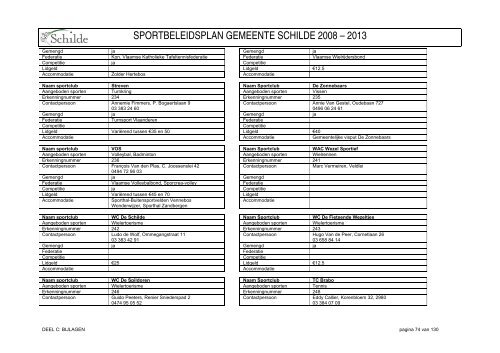 SPORTBELEIDSPLAN GEMEENTE SCHILDE 2008 – 2013