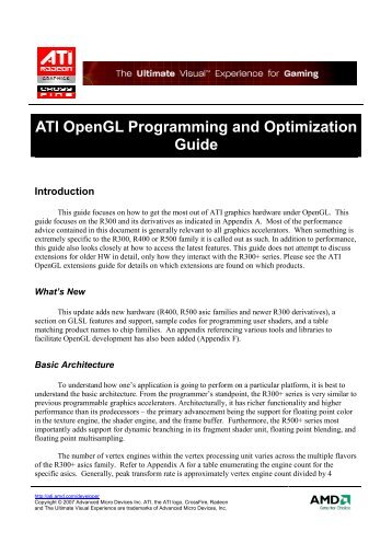 ATI OpenGL Programming and Optimization Guide (October 2005)