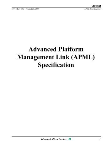 Advanced Platform Management Link (APML) Specification