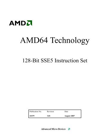 AMD64 Technology 128-Bit SSE5 Instruction Set - AMD Developer ...