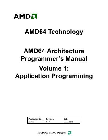 AMD64 Architecture Programmer's Manual, Volume 1: Application ...