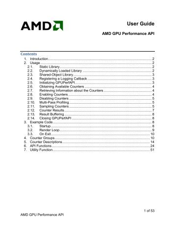 GPUPerfAPI User Guide (pdf) - AMD Developer Central
