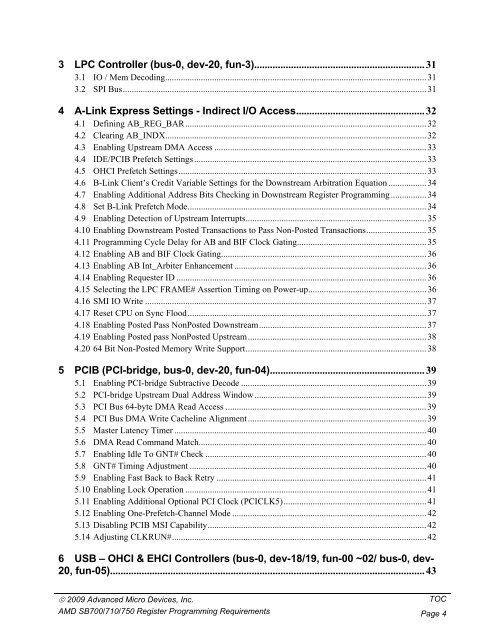 AMD SB700/710/750 Register Programming Requirements