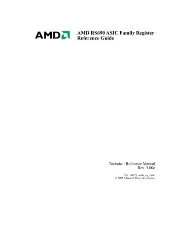 AMD RS690 ASIC Family Register Reference Guide