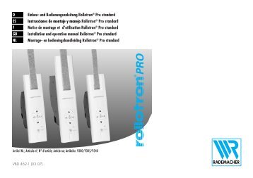 und Bedienungsanleitung Rollotron® Pro standard ES Instrucciones ...