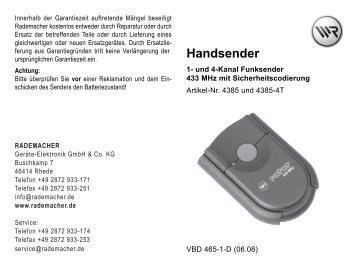 RADEMACHER Funk-Handsender 4385 (80000017 / 80000027)