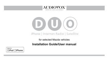 Installation Guide/User manual - Audiovox - Driven by DICE ...