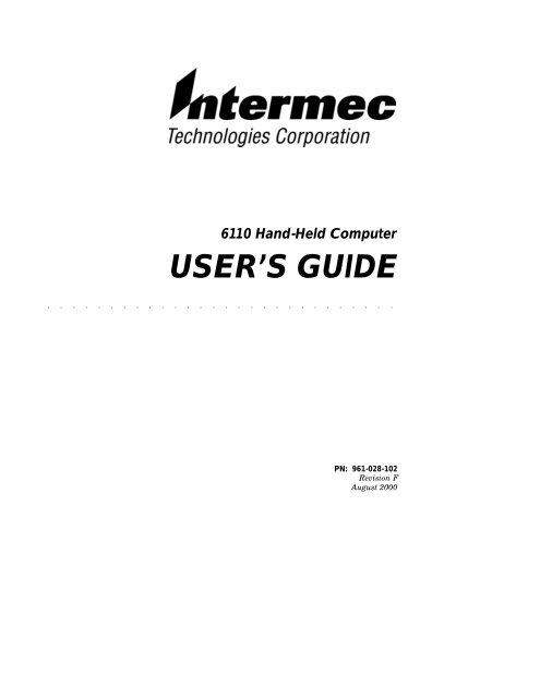 6110 Hand-Held Computer User's Guide - Intermec