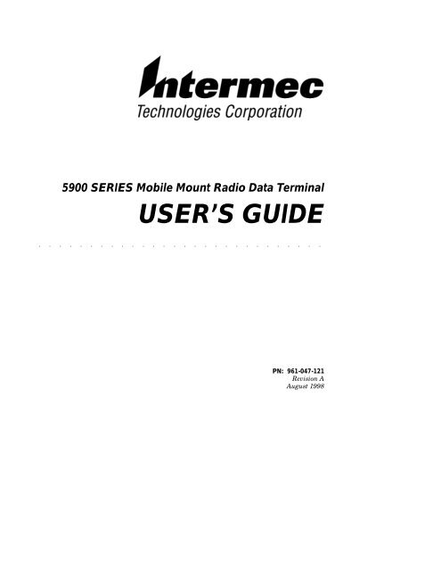 5900 Series Mobile Mount Radio Data Terminal User's ... - Intermec