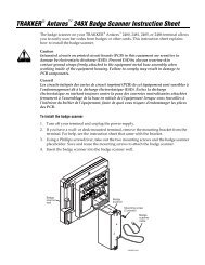 TRAKKER Antares 248X Badge Scanner Instruction Sheet - Intermec