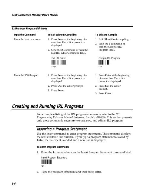 9560 Transaction Manager User's Manual - Intermec