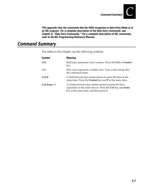 9560 Transaction Manager User's Manual - Intermec