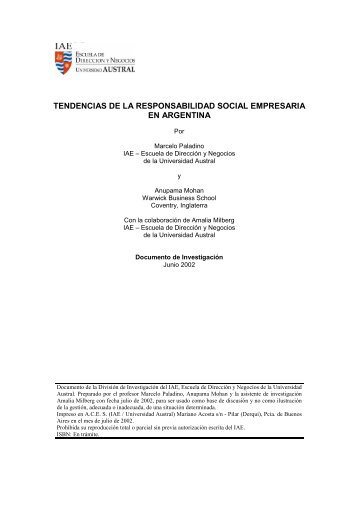 tendencias de la responsabilidad social empresaria en argentina