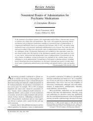 Review Articles Nonenteral Routes of Administration for Psychiatric ...