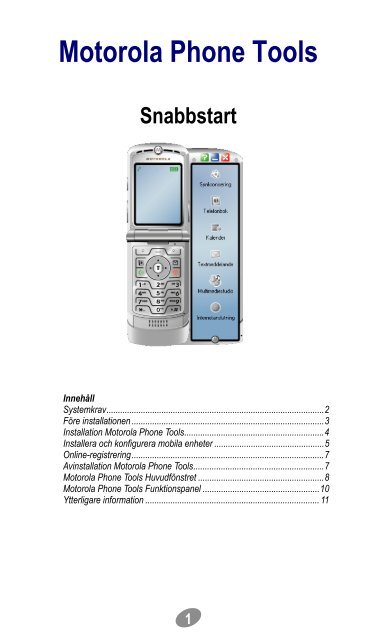 Motorola Phone Tools Snabbstart