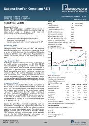 Sabana Shari'ah Compliant REIT - Phillip Securities Pte Ltd