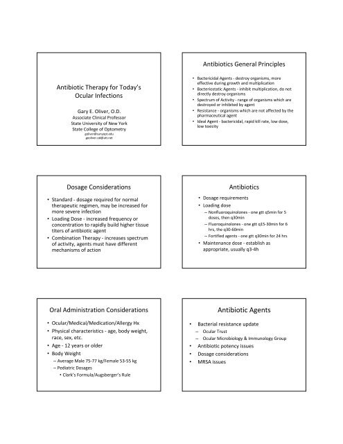 Antibiotic Therapy For Todays Ocular Infections 2011 - Michigan ...