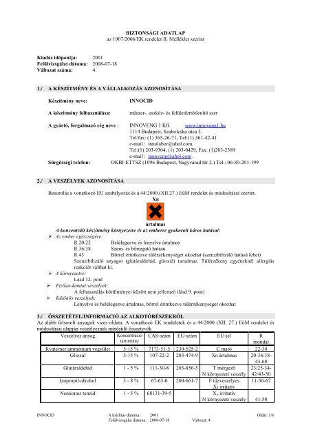 INNOCID BA - CsóKer'60 Kft.