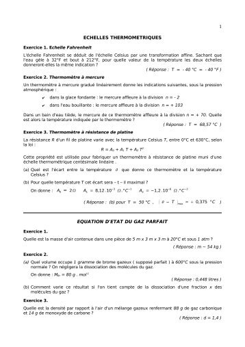 Polycopié de thermodynamique