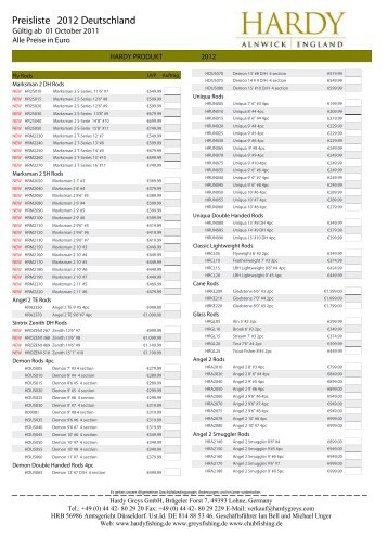 Preisliste Deutschland 2012 - Mikra