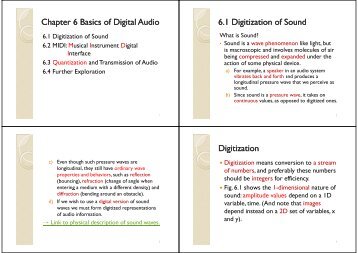 Chapter 6 Basics of Digital Audio 6 1 Digitization of Sound 6.1 ...