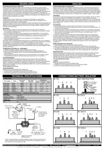 nederlands technical specifications english ... - Busse Yachtshop