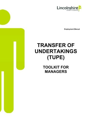 (TUPE) - Toolkit for Managers - Lincolnshire County Council