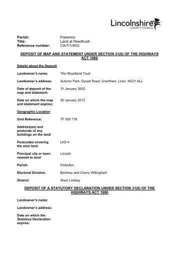 Land at Reedbush - CA71402 - Lincolnshire County Council