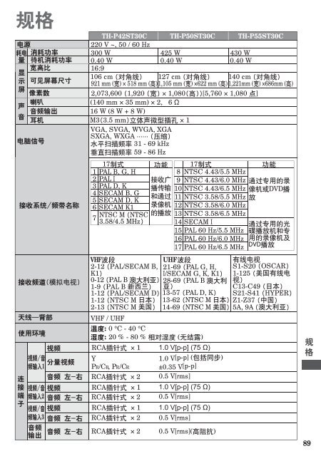 使用说明书TH-P42ST30C TH-P50ST30C TH-P55ST30C