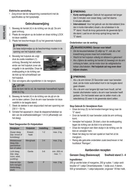 Bedienungsanleitung/Garantie KM 3400 Knetmaschine - Clatronic