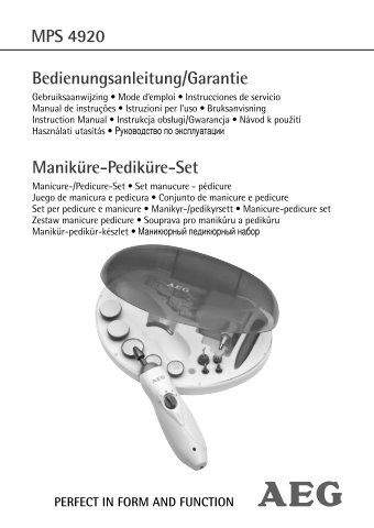 Bedienungsanleitung/Garantie Maniküre-Pediküre-Set MPS 4920