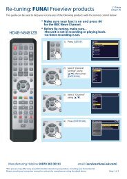 Re-tuning: FUNAI Freeview products