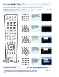 Re-tuning: SHARP Digital TVs