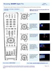 Re-tuning: SHARP Digital TVs