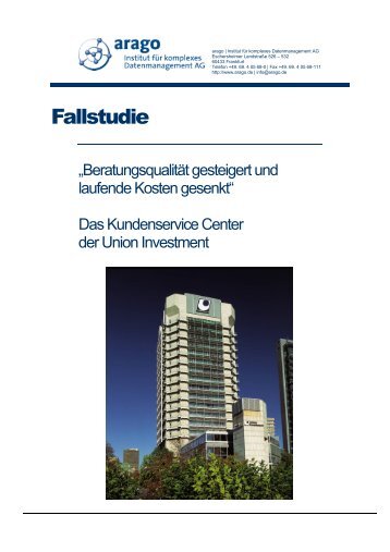 Fallstudie Kundenservice Center Union Investment