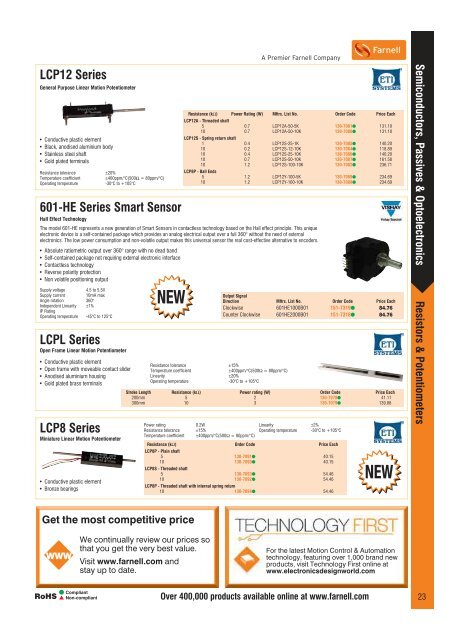 Semiconductors, Passives & Optoelectronics - Farnell