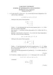 Solutions - School of Mathematics and Statistics - Carleton University