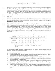 STAT 3504 Review Problems I: Midterm 1. A marketing researcher ...