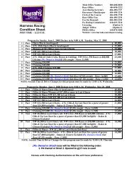 Harness Racing Condition Sheet - Harnesslink