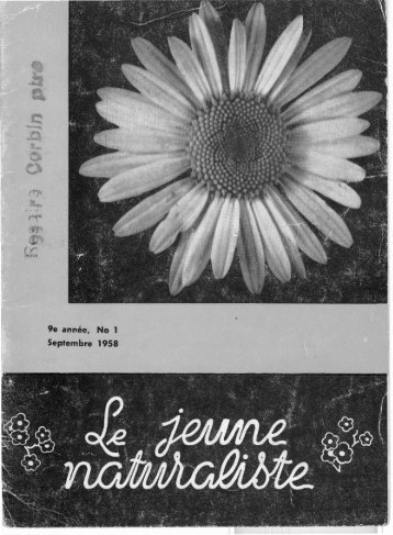 Le Jeune Naturaliste – Septembre 1958.